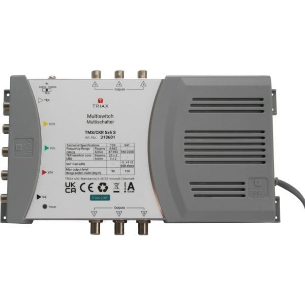 TRIAX - Multischalter 4SAT+1terr. 6fach Netzteil terr.aktiv/passiv