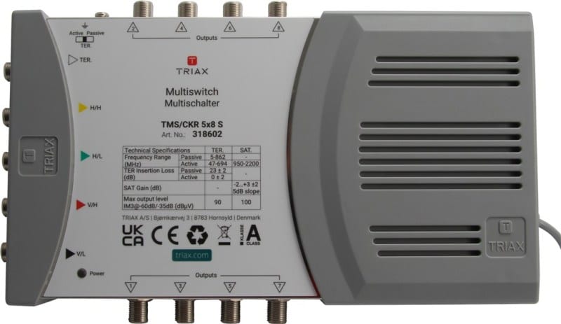 TRIAX - Multischalter 4SAT+1terr. 8fach Netzteil terr.aktiv/passiv