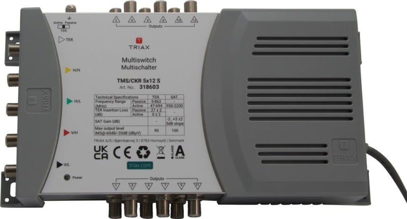 TRIAX - Multischalter 4SAT+1terr. 12fach Netzteil terr.aktiv/passiv