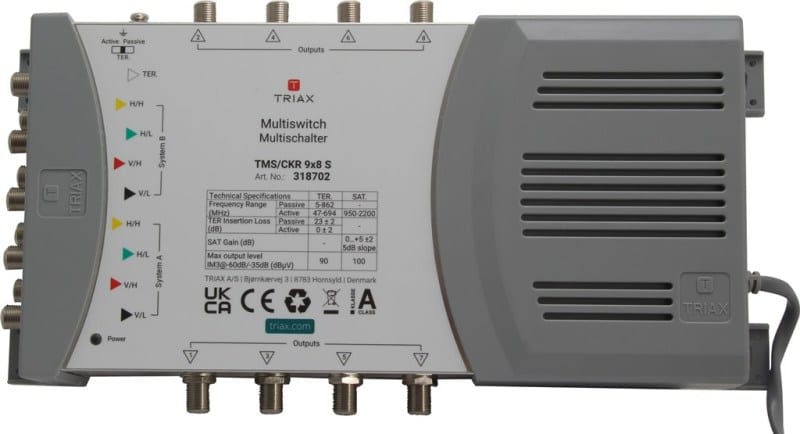 TRIAX - Multischalter 8SAT+1terr. 8fach Netzteil terr.aktiv/passiv