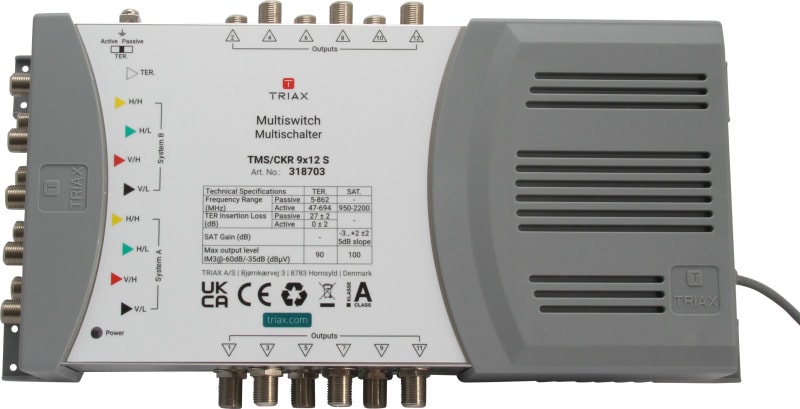 TRIAX - Multischalter 8SAT+1terr. 8fach Netzteil terr.aktiv/passiv