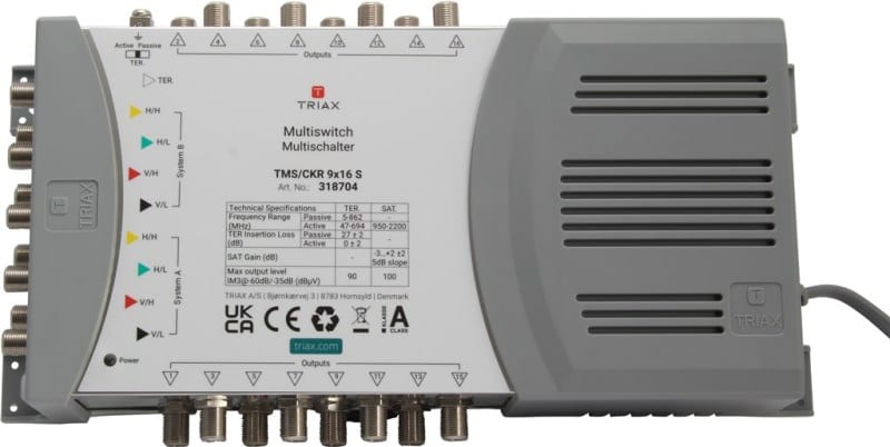 TRIAX - Multischalter 8SAT+1terr. 16fach Netzteil terr.aktiv/passiv