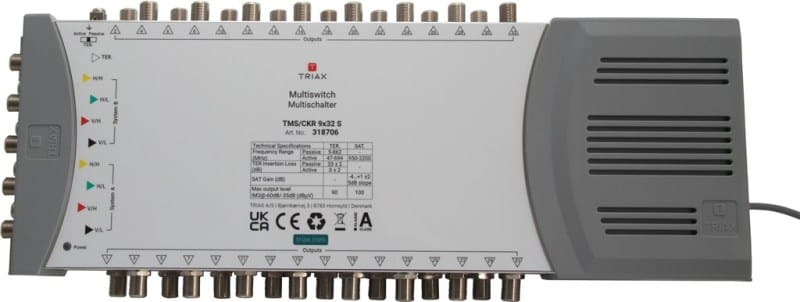 TRIAX - Multischalter 8SAT+1terr. 32fach Netzteil terr.aktiv/passiv