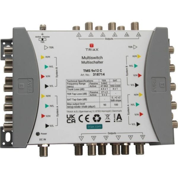 TRIAX - Multischalter 8SAT+1terr. 12f ext.Netzt terr.akt/pass kaskad
