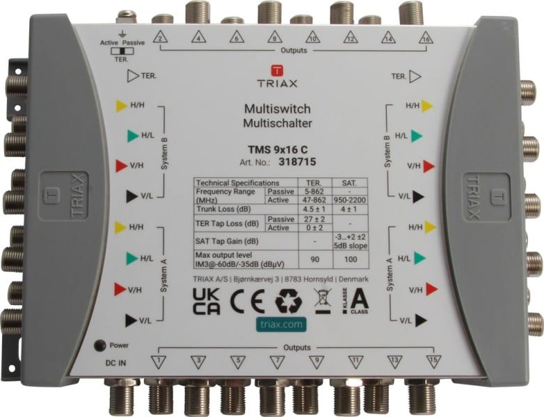 TRIAX - Multischalter 8SAT+1terr. 16f ext.Netzt terr.akt/pass kaskad