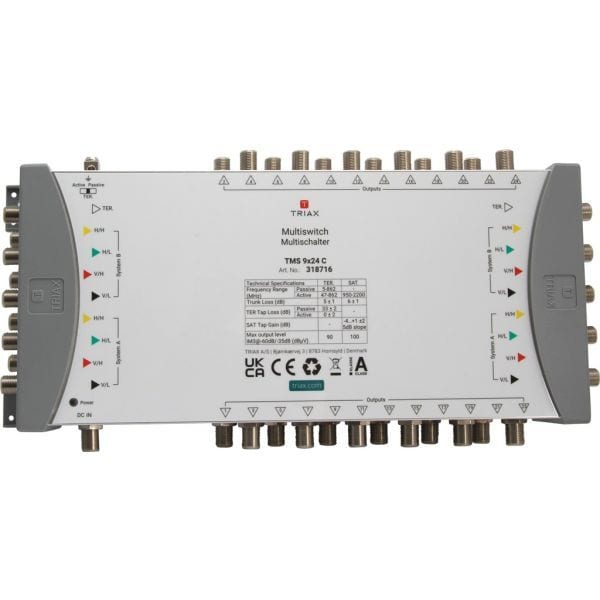 TRIAX - Multischalter 8SAT+1terr. 24f ext.Netzt terr.akt/pass kaskad
