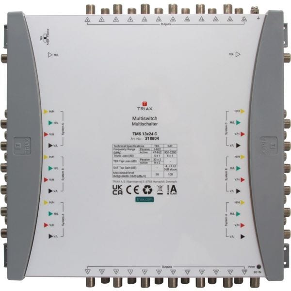 TRIAX - Multischalter 12SAT+1terr 24f ext.Netzt terr.akt/pass kaskad