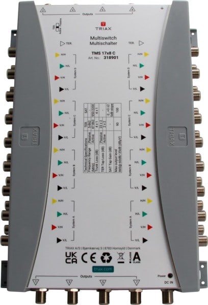 TRIAX - Multischalter 16SAT+1terr. 8f ext.Netzt terr.akt/pass kaskad