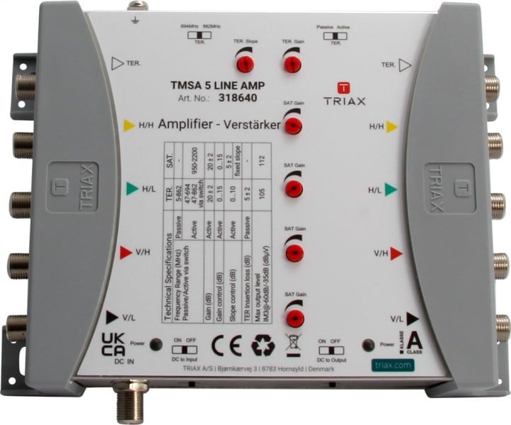TRIAX - Vor-/Nach-Verstärker 5Eing/Ausg 5-20dB f.TMS/CKR 5x