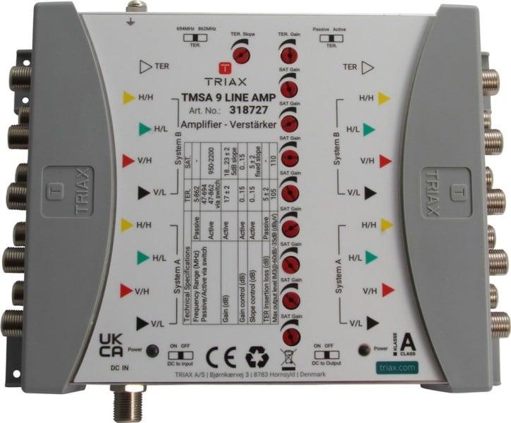 TRIAX - Vor-/Nach-Verstärker 9Eing/Ausg 5-20dB f.TMS/CKR 9x