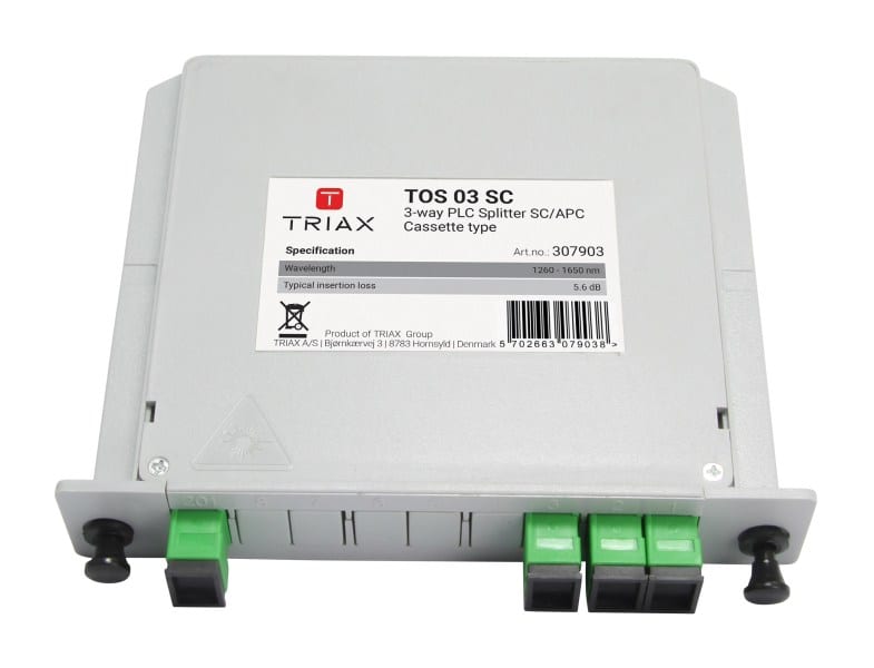 TRIAX - Verteiler 3fach optisch 3x symmetrisch mit SC/APC-Anschl.