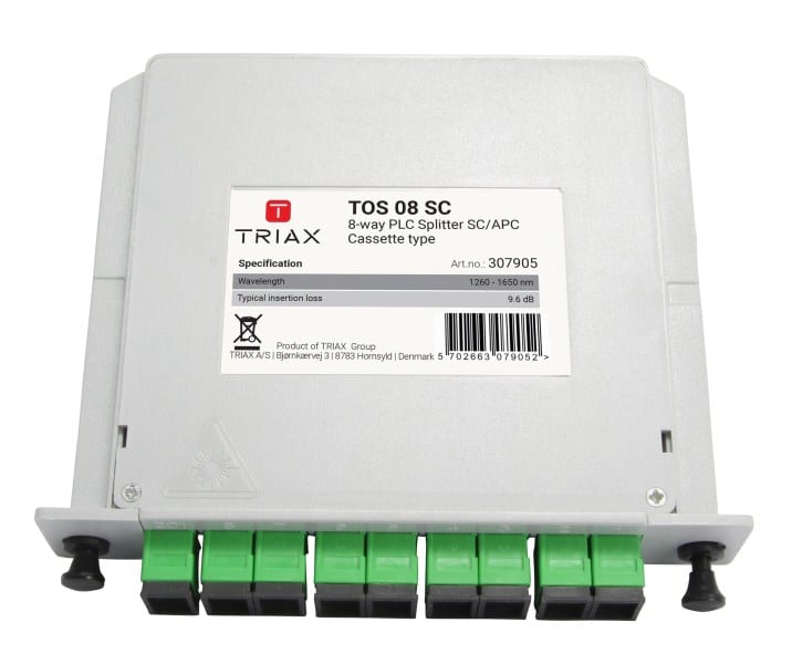 TRIAX - Verteiler 8fach optisch 8x symmetrisch mit SC/APC-Anschl.