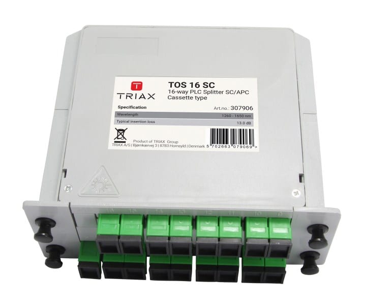 TRIAX - Verteiler 16fach optisch 16x symmetrisch mit SC/APC-Anschl.