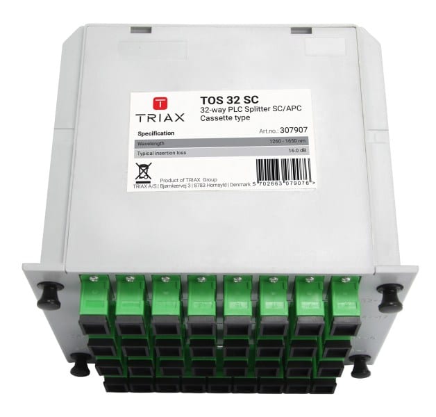 TRIAX - Verteiler 32fach optisch 32x symmetrisch mit SC/APC-Anschl.