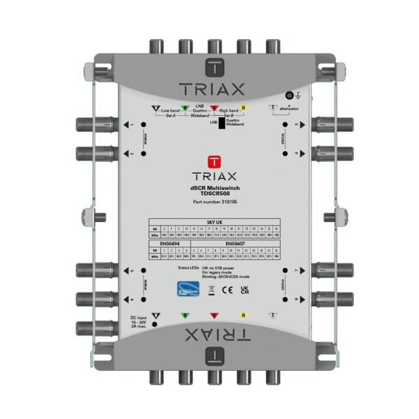 TRIAX - Einkabel-Multischalter 8Ausgänge 16Teilnehmer kaskadierbar
