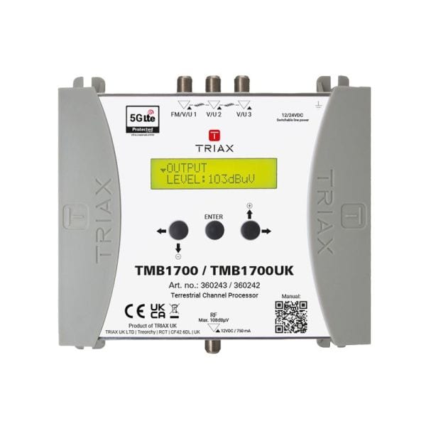 TRIAX - Kanalprozessor terr. programmierbar 3Eing. 1Ausg. F-Buchsen