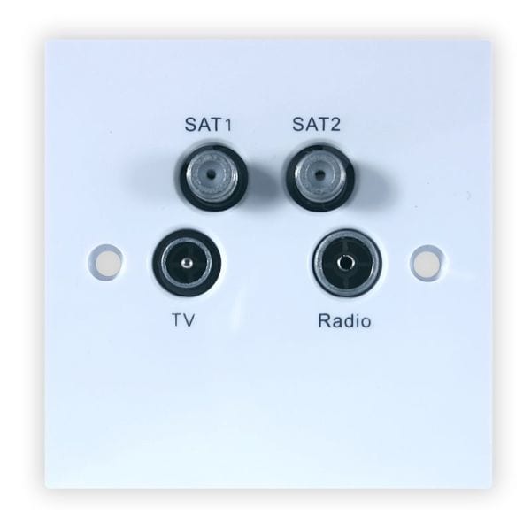 TRIAX - Twin-Sat-Antennendose 4-Loch Einzeldose f.2 getr.Zuleitungen