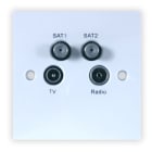 TRIAX - Twin-Sat-Antennendose 4-Loch Einzeldose f.2 getr.Zuleitungen