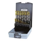 RUKO - Spiralbohrer-Satz DIN 338 Typ N, HSS-G mit TiN Spitzenbeschichtung in Kunststoffkassette - 19 tlg.