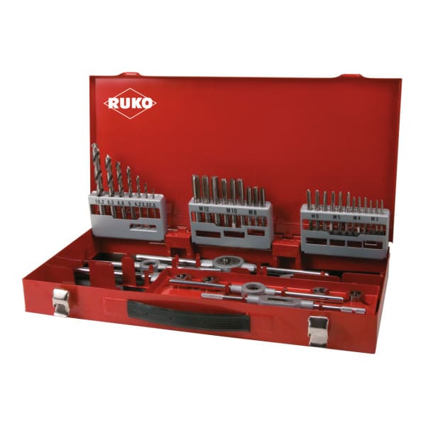 RUKO - Gewindeschneidwerkzeug-Satz HSSE-Co5 in Industriekassette - 44 tlg.