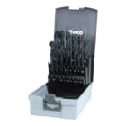 RUKO - Spiralbohrer-Satz DIN 338 Typ N, HSS-R in Kunststoffkassette - 25 tlg., Ø 1mm bis 13mm x 0,5 mm steigend