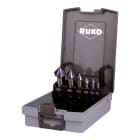 RUKO - Kegel- und Entgratsenker-Satz DIN 335 Form C 90° HSS-TiAlN in Kunststoffkassette - 6 tlg.