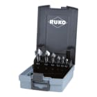 RUKO - Kegel- und Entgratsenker-Satz DIN 335 Form C 90° Hartmetall in Kunststoffkassette - 6 tlg.