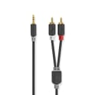 NEDIS - Audiokabel Stereo 3.5mm Stecker - 2xRCA St. vergold. 5m anth