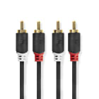 NEDIS - Audiokabel Stereo 2xRCA Stecker - 2xRCA St. vergold 1m anth