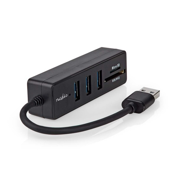 NEDIS - USB-Hub 5-Ports 3xUSB-A Buchse USB 3.2 Gen1 SD+MicroSD sw