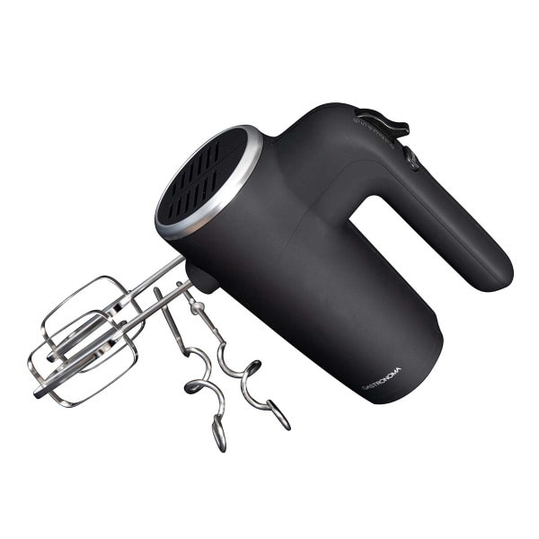 GASTRONOMA - Handmixer 500 W 6 Geschwindigkeiten Turbo 2 Quirle / 2 Knethaken gummiert sw