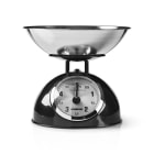 MELISSA - Retro-Küchenwaage Analog Metallgeh. Abnehmb.Schale Max.5kg 25Gramm-Schritte sw