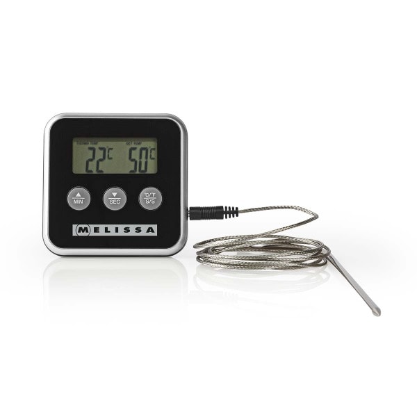 MELISSA - Fleischthermometer bis zu 250°C Alarm Timer LCD Display