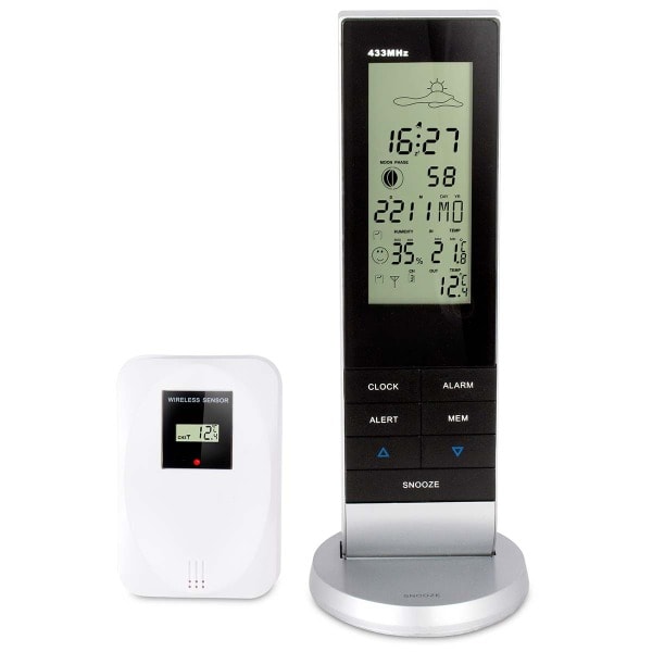 ALECTO - Wetterstation mit Funksensor Schwarz / Silber