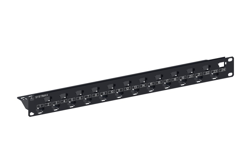 COMMSCOPE - SYSTIMAX Fleximax 24 ports 1HE UTP Rangierpanel unbestückt, gerade, beschr. 1-24