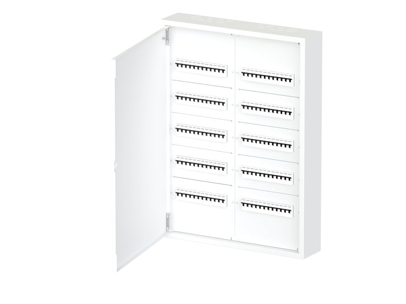 ETI - AP Feldverteiler IP30 5-reihig je 2x12TE, Metall, weiß