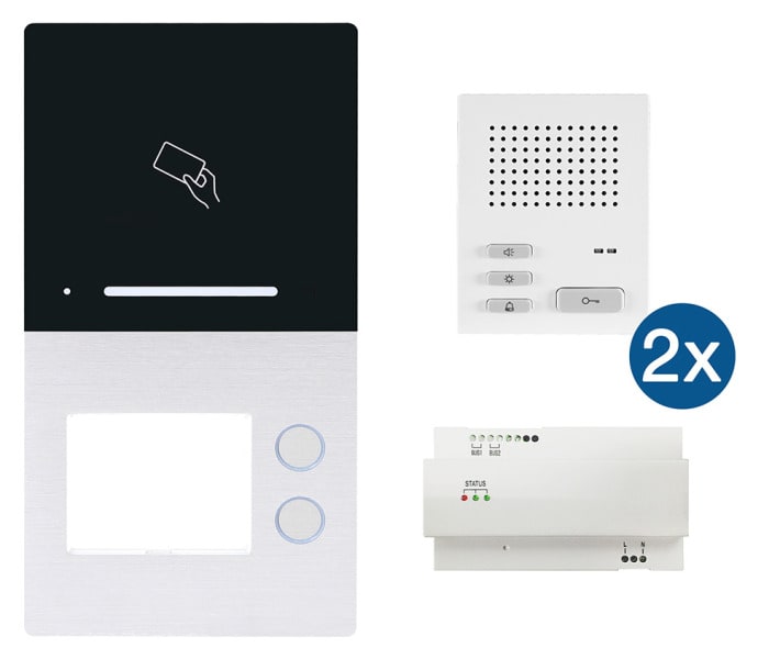 HHG - Audio Aufputz 2-Fam. Set mit RFID und BT 2-Draht