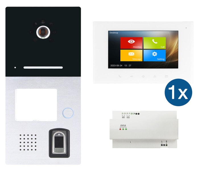 HHG - Video Aufputz 1-Fam. Set mit Fingerprint und BT 2-Draht