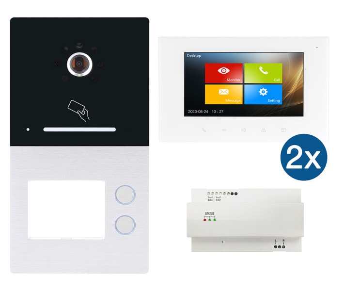 HHG - Video Aufputz 2-Fam. Set mit RFID und BT 2-Draht