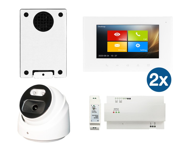 HHG - Video Einbau 2-Fam. Set mit ext. Außenkamera Villa C03E 2-Draht