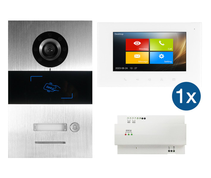 HHG - Video Unterputz 1-Familienhaus Set mit RFID 2-Draht
