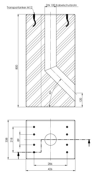 ABL E-MOBILITY - Betonfertigfundament für Ladesäulen eMC2/eMC3