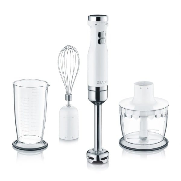 GRAEF - Stabmixer-Set 800W 13000U/min stufenlos + Turbo 4Edelstahlklingen ws ed