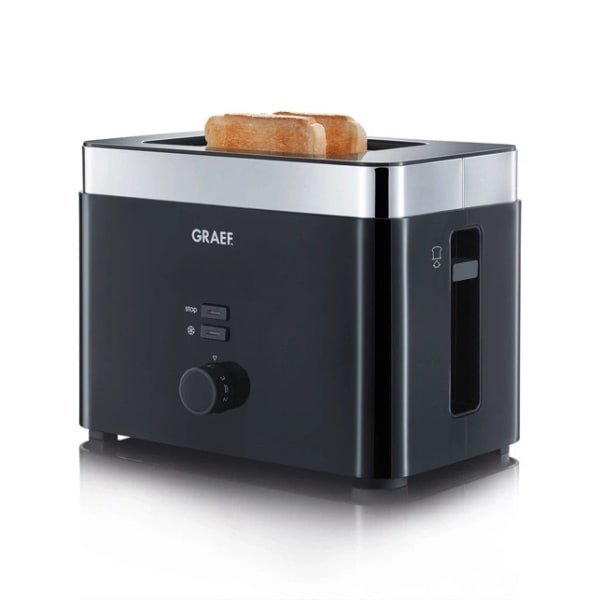 GRAEF - Toaster 2-Schlitz 888W 6 Stufen Brötchenaufsatz Auftaufunktion
