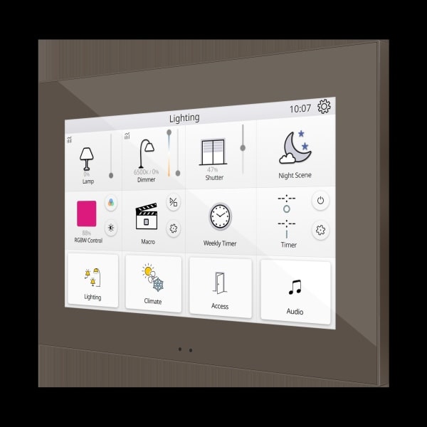 ZENNIO - Z70 v2. Kapazitives Farb 7''-Touchpanel-Mokka