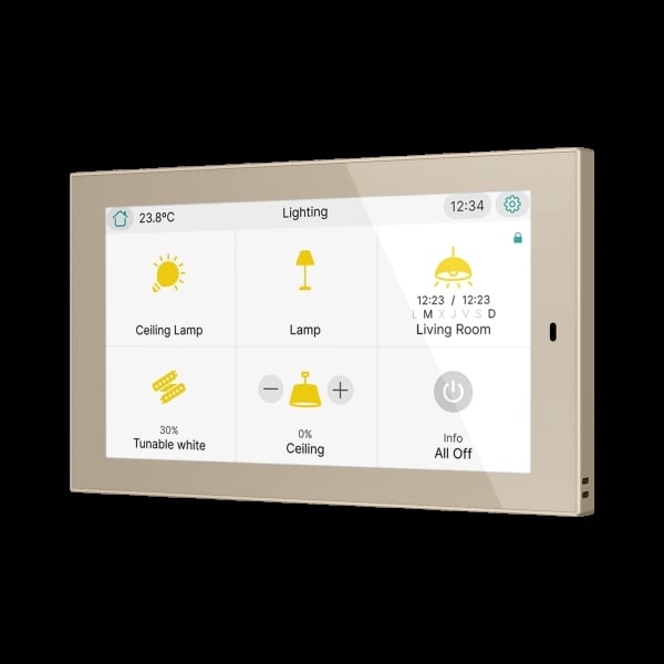 ZENNIO - CX50. KNX kapazitives Touchpanel mit 5''-Champagne