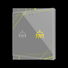 ZENNIO - Flat RGB 2. Kapazitiver Taster-2 Tasten-360° Personalisierung