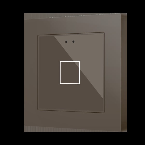 ZENNIO - Flat RGB 55 X1. Kapazitiver Taster 55x55 -  1 Taste-Mokka