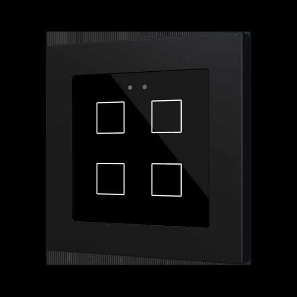 ZENNIO - Flat RGB 55 X4. Kapazitiver Taster 55x55-4 Tasten-Schwarz