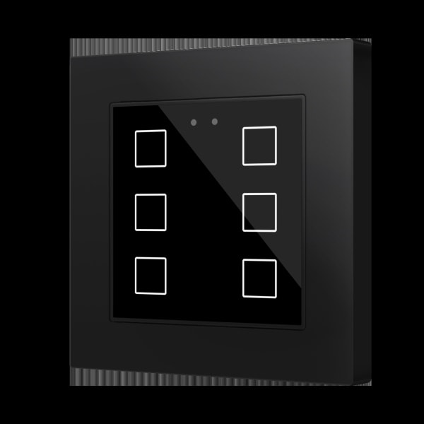 ZENNIO - Flat RGB 55 X6. Kapazitiver Taster 55x55-6 Tasten-Schwarz